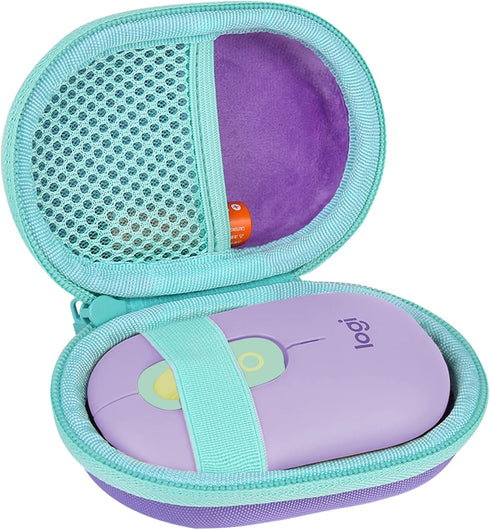 co2CREA Hard Case Replacement for Logitech POP Wireless Mouse, Purple Case + Daydream Mint Zipper...