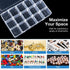 Benbilry 2 Pack 15 Grids Clear Storage Containers Plastic Organizer Box Craft Storage Boxes with Adjustable Dividers for Beads Organizer Art DIY F...