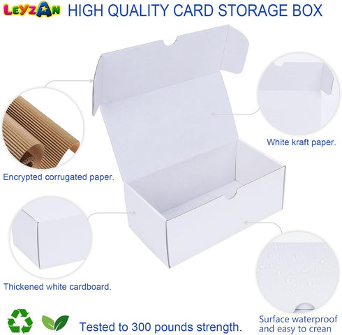 Trading-Card Storage Box, 4-Pack • 400 Count Corrugated Cardboard Storage Box with dividers & labels for TCG/Magic/Mtg Storage and Collection, Hor...