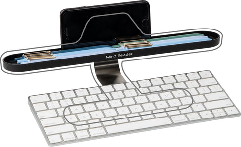 Mind Reader Over Keyboard Shelf, Desktop Organizer, Phone Holder, Storage, Phone Holder, Office, 13" L x 2" W x 3.5" H, Black...