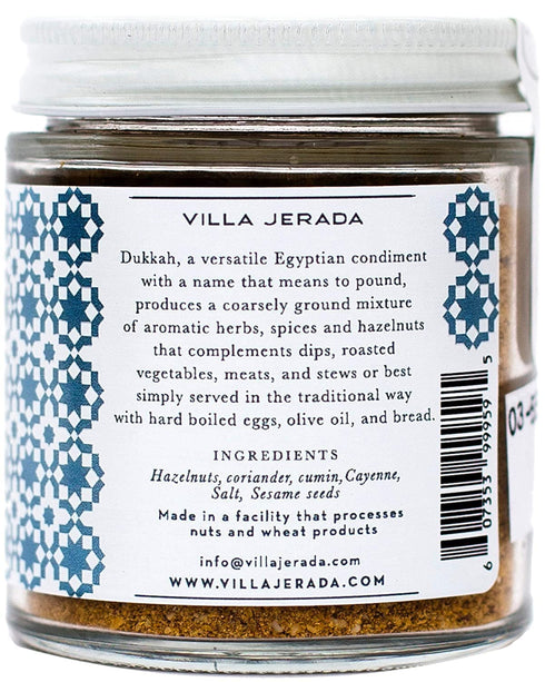 Villa Jerada, Dukkah Premium Seasoning - Egyptian Complex Spice Mix of Nuts and Spices (Unique & Fragrant), 1.76 oz (Pack of 1) (DUKKAH - 1 JAR)...
