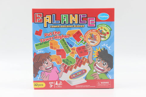 iYuePeng 32 Pcs Tetra Balance Tower Stacking Games Team Building Blocks Board Game for Kids & Adult, Drop The Pile of Tower STEM Toys for 2 Player...