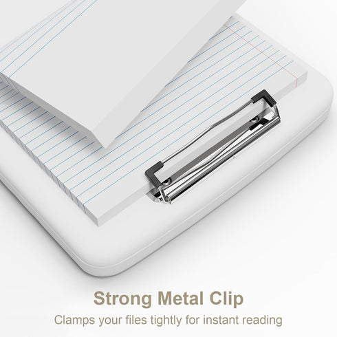 Clipboard with Storage, 8.5x11" Storage Clipboards with Pen Holder and A4 Legal Paper Folder, Heavy Duty Plastic, Folio & Side-Opening, Low Profil...