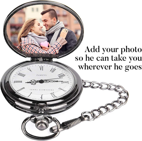 FJ FREDERICK JAMES Anniversary Gift's for Men - Engraved ‘to My Husband’ Pocket Watch | Anniversary Gift's for Him I Love You Gift for Husband for...