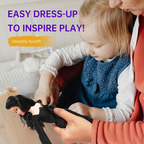 Mother Dolls with Gift Box, 11'' Mother Doll, Black High Heels and Black Hair, Gift for Fans...