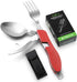 Camping Eating Utensils HIKENTURE 4-In-1 Stainless Steel Spoon Fork Knife Bottle Opener Set,Foldable Backpacking Cutlery for Traveling, Hiking, Bo...