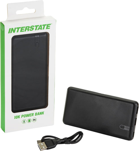 Interstate Batteries Power Bank Charger 10000mAh Portable Charge for Cell Phones, Electronics, Emergencies (5V, 10Ah) LED USB Power Battery Pack O...