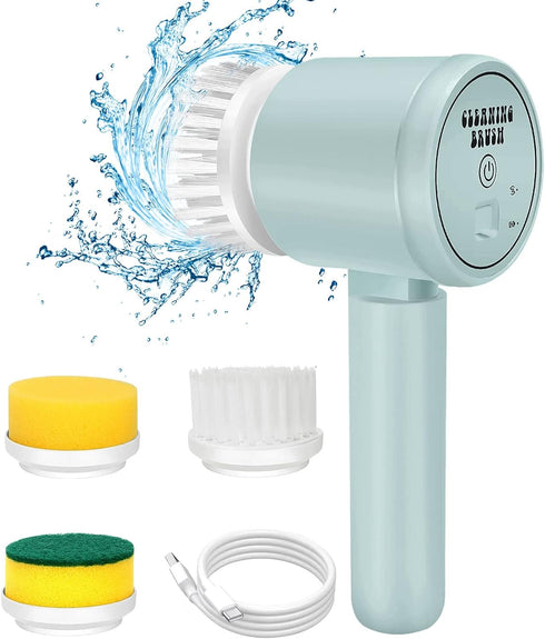 Electric Spin Scrubber, Folding Electric Cleaning Brush for Bathroom Rechargeable Shower Scrubber Power Scrubber Cordless with 3 Replaceable Clean...