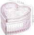 Gaolinci Crystal Glass Heart-Shaped Storage Box Embossed Jewelry Box Candy Box with Lid...