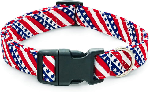American Flag Dog Collar?4 of July Cute Adjustable Patriotic Collar for Boy and Girl Dogs, Dog Collar with Strong Plastic Buckle - for Small Mediu...