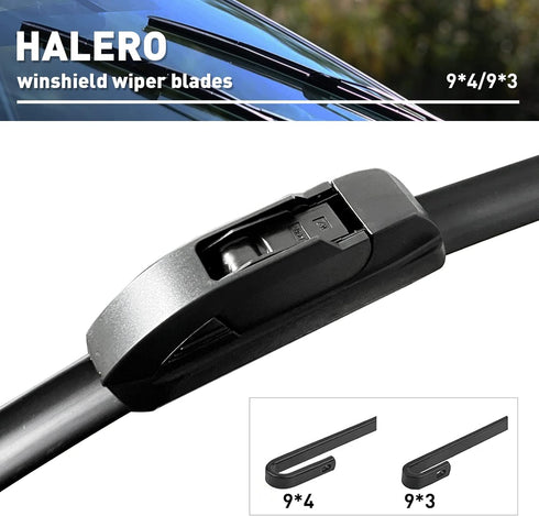 21"+19" Premium Windshield Wiper Blades All-Season Durable Stable and Quiet Silicone Wiper Blade Fit for Volkswagen Golf 1993-2006,Honda civic 200...
