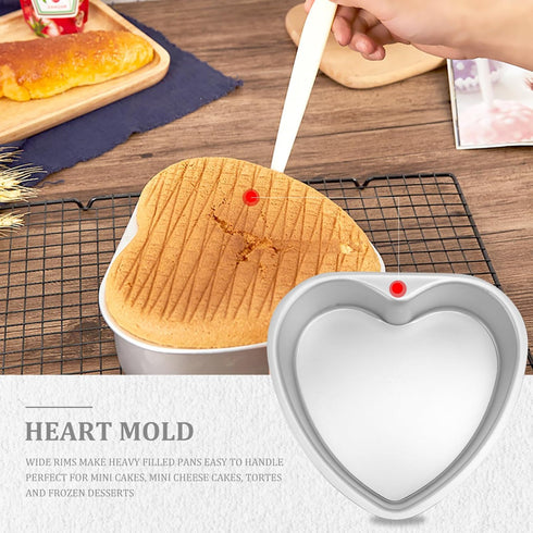 Zerodeko 1PC Heart Shape Cake Pan with Removable Bottom, Cheesecake Pan Chiffon Cake Mold Non-stick Baking Mould Bakeware for Home Oven Wedding Pa...