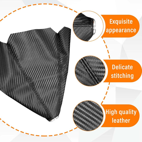 Car Shift Knob Shifter Boot Dust Cover, PU Leather Shift Sleeve Gear Gaiter Cover, Universal Gear Shift Cover for Most Manual/Automatic Car (Carbo...