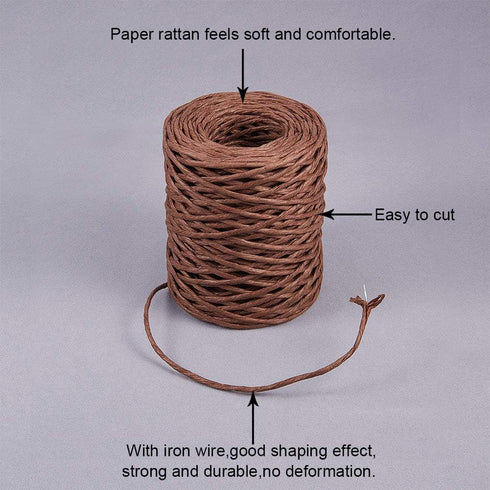 PH PandaHall 2mm Floral Bind Wire, 162ft Wrap Twine Vine Wire Rustic Christmas Wrapping Wire Portable Binding Wire Paper Twine for Wedding Flower ...