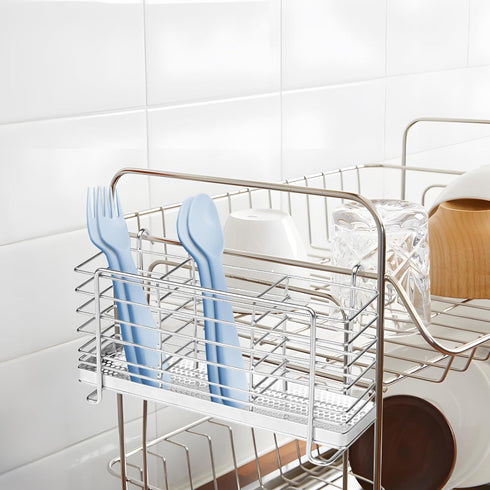 Utensil Holder, Stainless Steel Utensil Drying Rack,3 Divided Compartments Cutlery Holder With Hook for Kitchen, No Drilling...