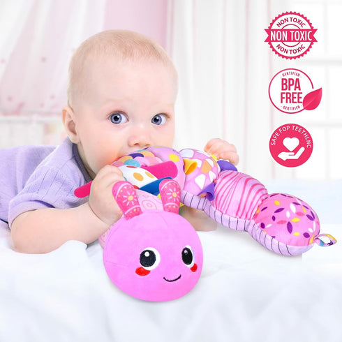 KMUYSL Baby Toys 0 to 12 Months, Musical Stuffed Animal Toys for 0-3-6-12 Months, Soft Sensory Toys with Crinkle and Rattles, Infant Tummy Time To...