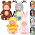 Hanaive 4 Pcs 4 Inch Mini Baby Dolls Lifelike Realistic Baby Dolls Animal Clothes Cute Tiny Babies Gifts for Kids Birthday Baby Shower (Cute Style...