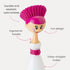 Vigar Dolls April Dish Brush with Ergonomic Handle and Dres-shaped Storage Holder - Scrub Brush for Pans, Pots, Kitchen Sink Cleaning, White, Pink...