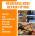 SUNGATOR Air Hose Repair Fitting, Pre-Coated Sealant 3/8 Inch Barb x 1/4 Inch NPT Brass Pneumatic Replacement Fitting Kit, Reusable 3/8'' to 1/4''...