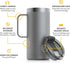 RTIC Travel Mug with Handle, 16 oz, Graphite, Portable Thermal Camping Cup, Vacuum-Insulated with Lid, Stainless Steel, Sweat Proof, Keeps Hot & C...