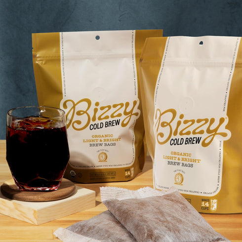 Bizzy Organic Cold Brew Coffee | Light & Bright Blend | Coarse Ground Coffee | Light Roast | Micro Sifted | Specialty Grade | 100% Arabica | Brew ...