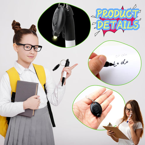 24 Pieces Mini LED Flashlight Keychain Permanent Marking Pens Keychain Portable for Nurse Doctor Office School Hospital and Camping (Color Set 2)...
