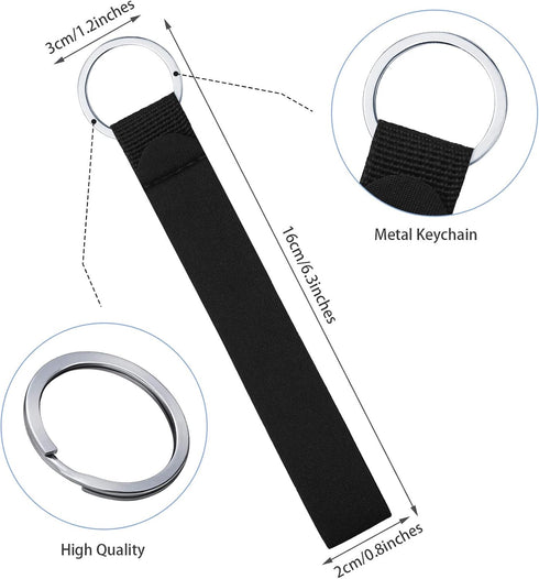 30 Pieces Black Wristband Keychain Wristband Lanyard Wristband Keychain for Summarize Small Pendants Such as Keys...
