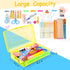 Sooez 1 Pack Clear Pencil Box, Plastic Hard Pencil Case with Stickers, Large Crayon Box with Snap-tight Lid, Stackable Storage Box Art Craft Marke...