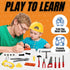 Kids Handyman Tools Toy Set, 52 PCS Mechanic Pretend Play Construction Playset with Hard Hat, Nuts, Bolts - Realistic Plastic Toddler Children Acc...