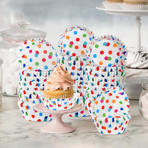 600-Count Dots Design Baking Paper Cups | Sturdy & Greaseproof Cupcake Liners Cupcakes | Essential Kitchen Supplies...