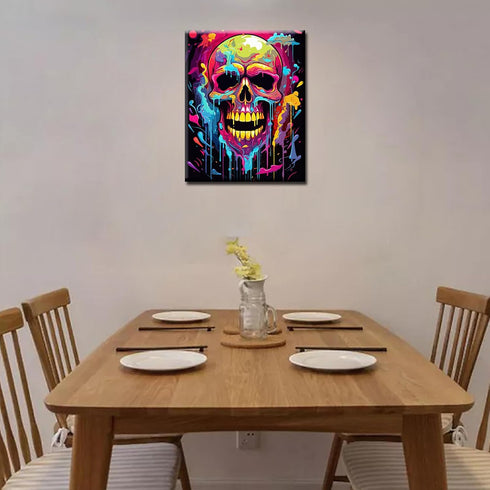 Aihonmin DIY Paint by Numbers,Sugar Skull Day of The Dead,Abstract Canvas Oil Painting Kit for Kids&Adults,16X20 Drawing Paintwork Acrylic Pigment...