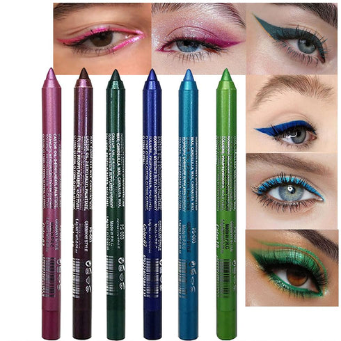 Amy's Diary 6Pcs Blue Colored Glitter Eyeliner Pencil Set, Dark Light Blue Green Purple Red Pink...