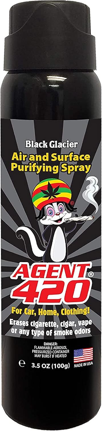 Agent 420-3.5 oz Odor Destroying Spray for Eliminating Unwanted Odors in Your House, Car or Apartment, Freshen Up The Crib (Black Glacier)...