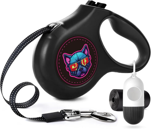 Twoear Retractable Dog Leash for Small Dogs Up to 26lbs, 16ft Heavy Duty Pet Walking Leash with Dispenser and Poop Bags | Tangle Free | Reflective...