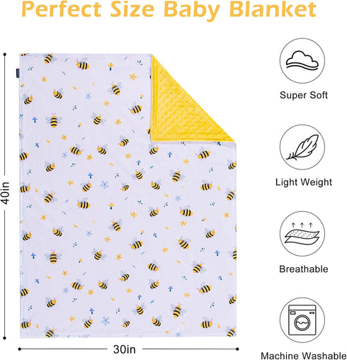 Baby Blanket for Boys Girls Super Soft Blanket,Fluffy WarmLightweight Baby Receiving Blankets,Double Layer with Dotted Backing for Toddler Nursery...