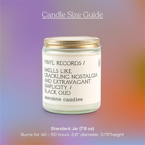 Anecdote Candles ‘Vinyl Record’ Coconut Soy Wax Candle Jar | Premium Hand Poured & Long Burning | Black Oud & Sandlewood Fragrance | Phthalate-Fre...