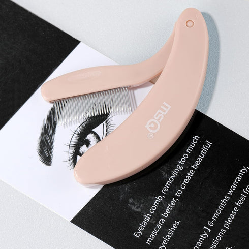 Eyelash Comb MSQ Eyelash Separator Tool Eyelash Comb Separator Folding Eyelash Brush Separator Lash Comb for Eyelash Makeup Brush (khaki)...