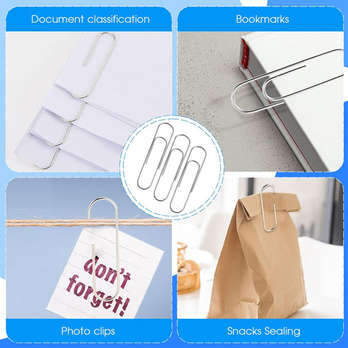 48 Pcs Extra Large Paper Clips 4 Inches Jumbo Paper Clips 100 mm Metal Mega Paperclips Big Sheet Holder for Student Office Worker Organizing Stora...