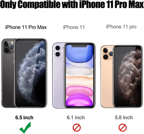 NGB Supremacy Compatible with iPhone 11 Pro Max Case (6.5 inch) with Tempered Glass Screen Protector/Wrist Strap, Liquid Floating Glitter Girls Wo...