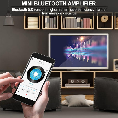 Mini Amplifier Board Bluetooth Amplifier 2.0 2X50W 5V-24V Audio Power Amplifier Module for Store Home Theater Speakers...