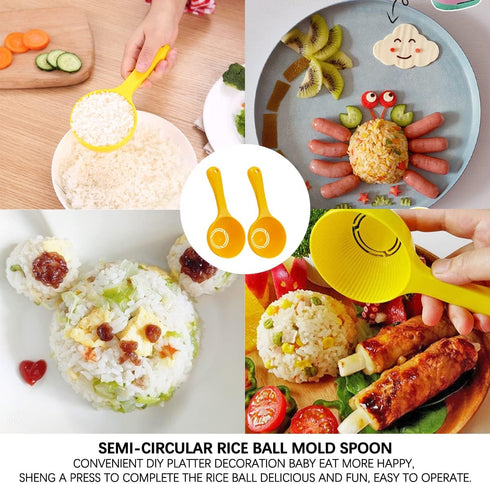 DOERDO 2PCS Plastic Rice Paddle Food Service Spoon Semicircular Rice Ball Spoon for Rice Mashed Potato, Sushi Making Tools...