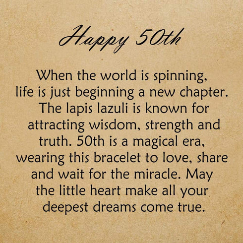 50th Birthday Gifts for Women Turning 50 – Bead Bracelet with Message Card & Gift Box - Fiftieth...