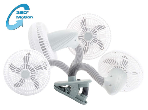 O2COOL 4 Inch Clip On Stroller Fan, Portable Battery Operated for Outdoor, Car Seat and Baby Crib. Flexible Neck and Adjustable Head for Multi-dir...
