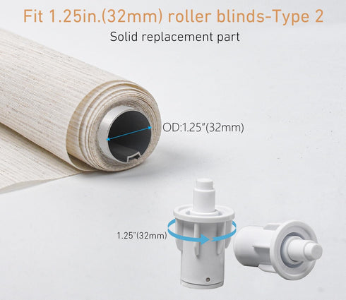 Rollerhouse 32mm Roller Blind Repair Kit, Mount Window Shade Brackets, Curtain Roller Blind Accessories for Electric Blinds with 1 1/4" Tube, 1 Pa...