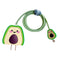 3D Cute Cartoon Charger Protector Case - Compatible for Apple 20W USB-C Power Adapter and Lightning Cable (Green Avocado)...