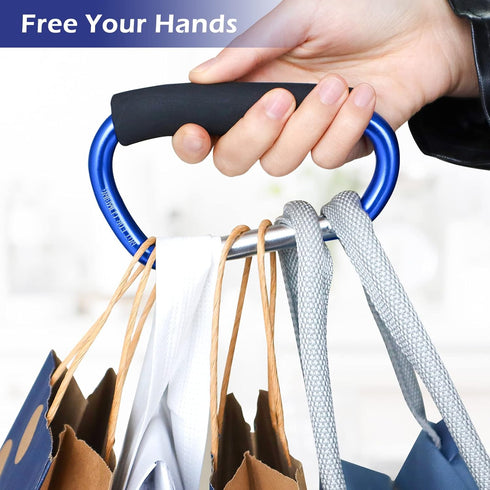 JIALEEY Grocery Bag Shopping Bag Holder Handle Carrier Tool Multi Purpose Snap Hook Stroller Hook Set Organizer Accessories with Soft Foam Grip fo...