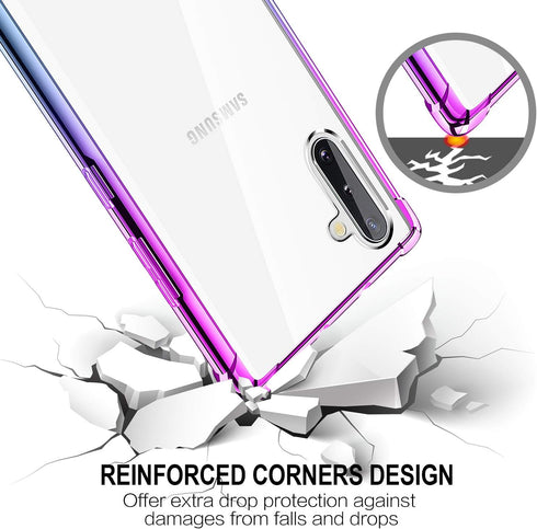 SALAWAT Galaxy Note 10 Case, Clear Galaxy Note 10 Case Cute Gradient Slim Phone Case Cover Reinforced TPU Bumper Shockproof Protective Case for Sa...