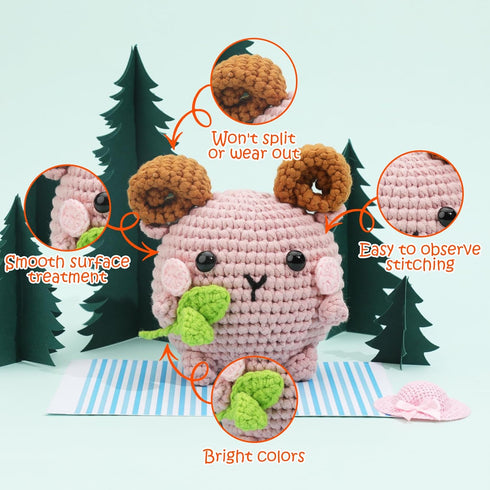 Easy Yarn for Beginners, 4x50g Chunky Thick Yarn with Easy-to-See Stitches, Cotton Yarn for Beginners with Crocheting Accessories for DIY Crocheti...