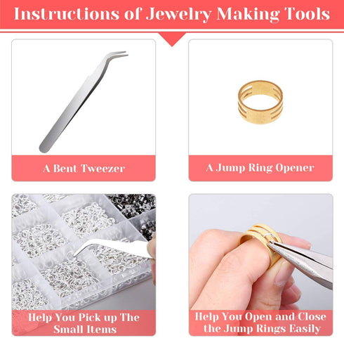 Hypoallergenic Earring Making Kit, Thrilez 3080Pcs Earring Supplies Kit includes Earring Hooks, Earring Backs, Jump Rings, Eye Pins, Earring Posts...