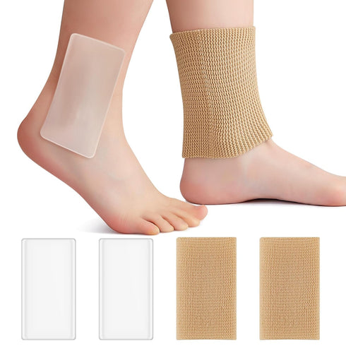 Sratte 4 Pcs Ankle Gel Sleeve Padded Socks Ankle Protector Gel Sleeve Socks Gel Pad Ankle Support Brace Pad Skateboard Accessories for Skating Rid...